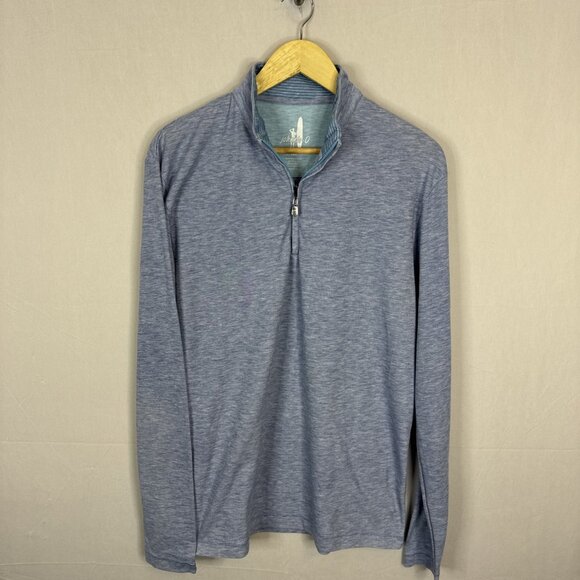 Johnnie-O Heathered Performance Quarter Zip Pullover Blue Men’s Medium - Picture 1 of 7